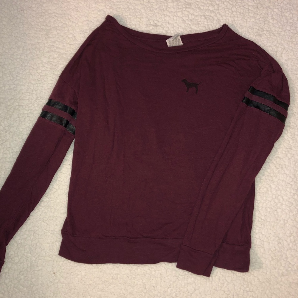 PINK victoria’s secret long sleeve maroon t-shirt